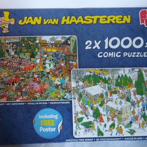 Jan van Haasteren puzzel 19080 Kerstdiner en Kerstbomenmarkt